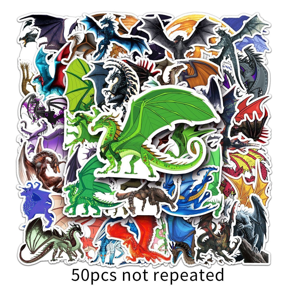 50 Dragon Stickers for Laptops Water Bottles & Notebooks
