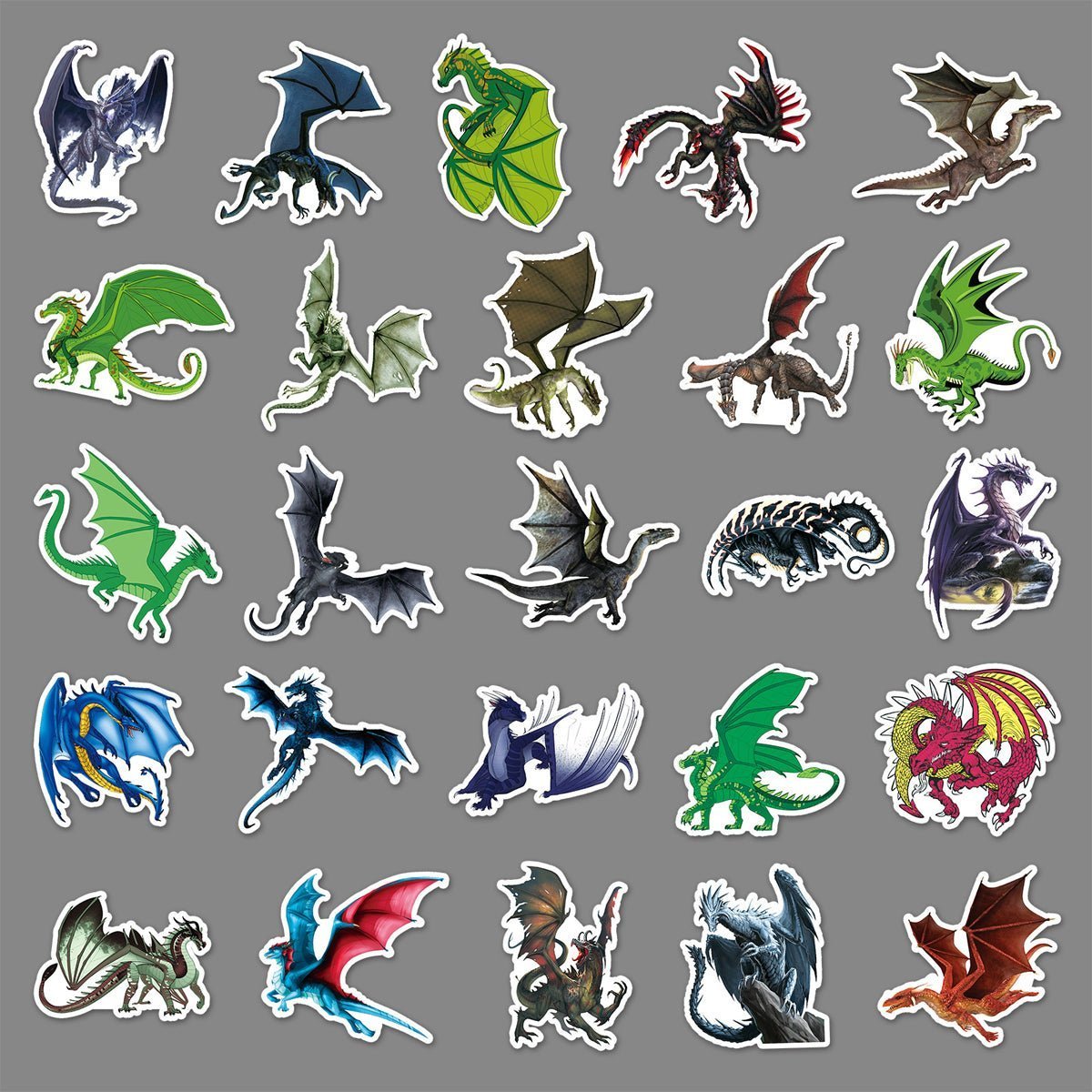 50 Dragon Stickers for Laptops Water Bottles & Notebooks