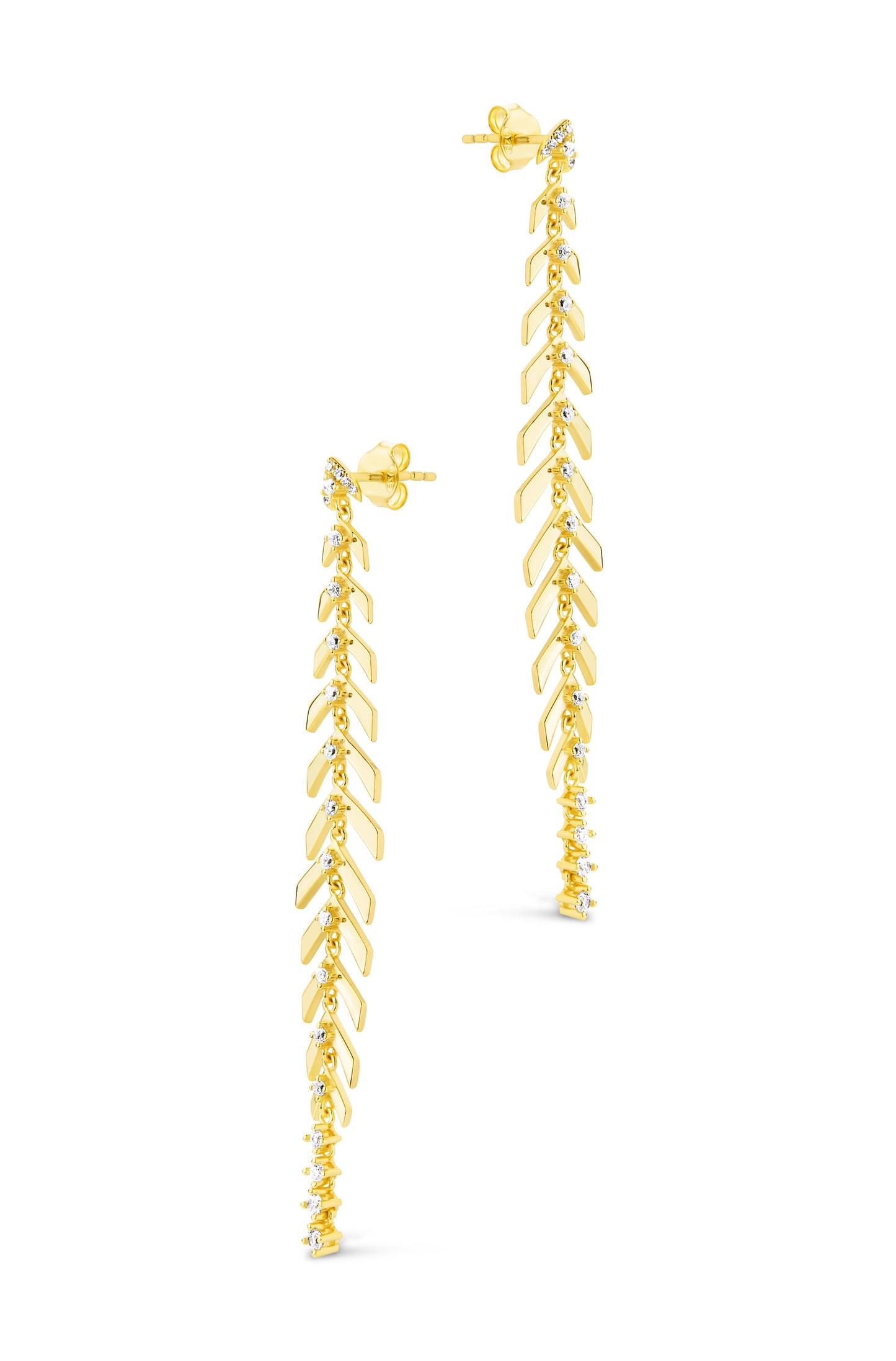 Gemma CZ Studded Dangle Earrings