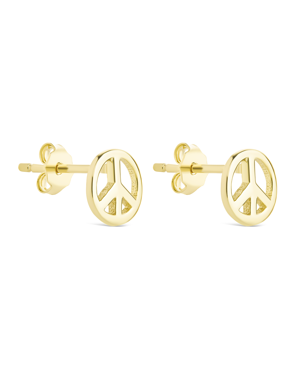 Sterling Silver Peace Sign Studs