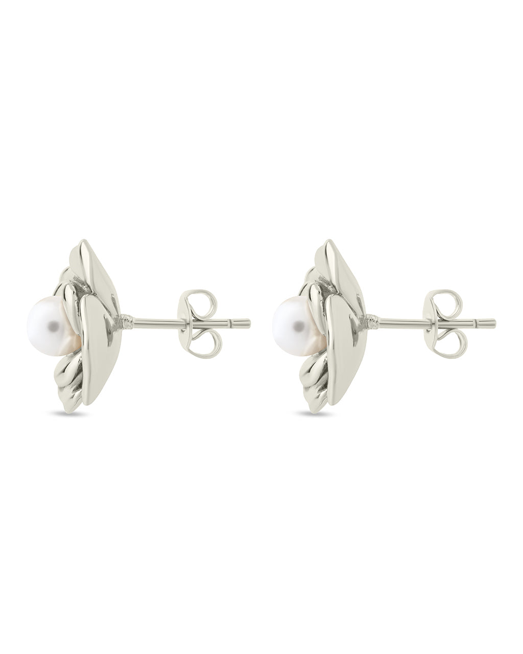 Rosa Pearl Flower Stud Earrings