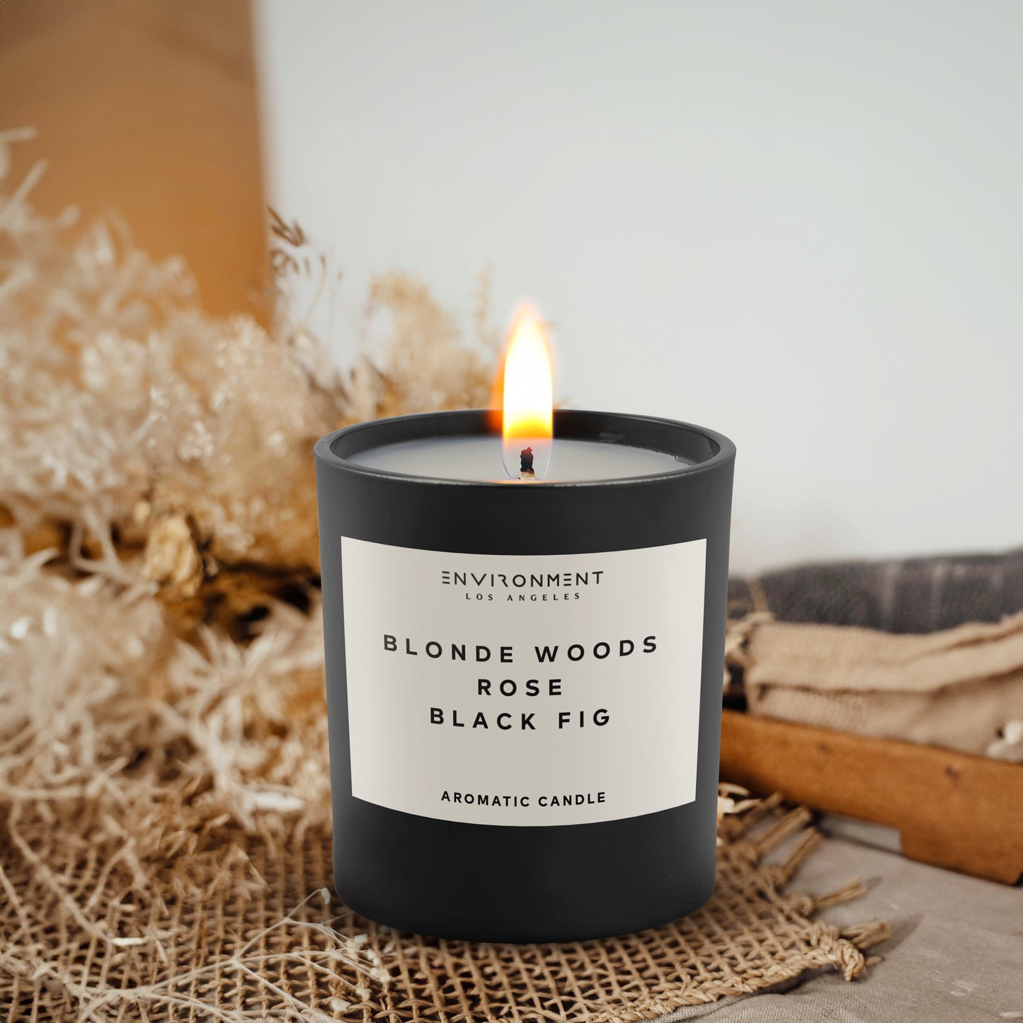 8oz Blonde Woods | Rose | Black Fig Candle with Lid and Box (Inspired by The EDITION Hotel®)