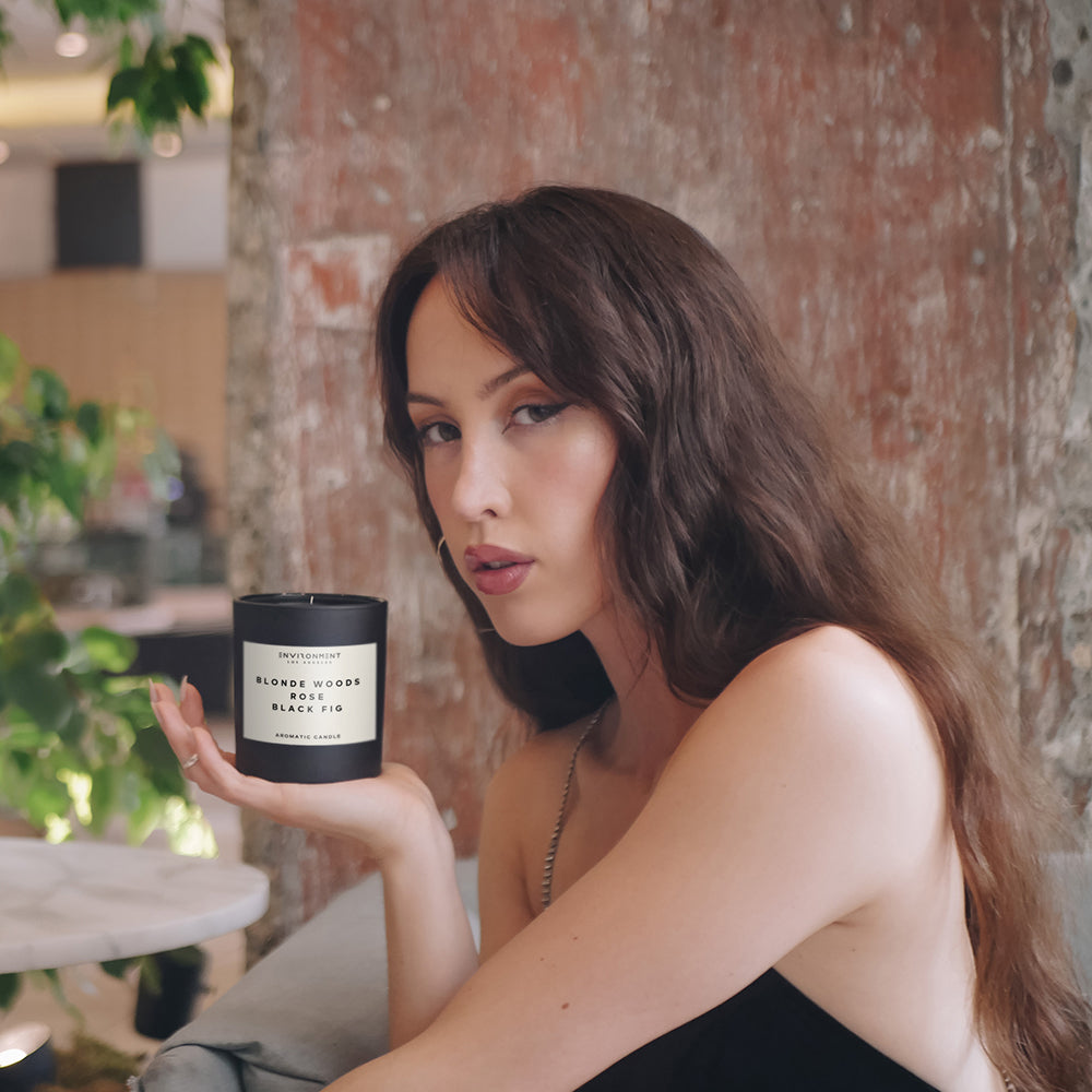 8oz Blonde Woods | Rose | Black Fig Candle with Lid and Box (Inspired by The EDITION Hotel®)