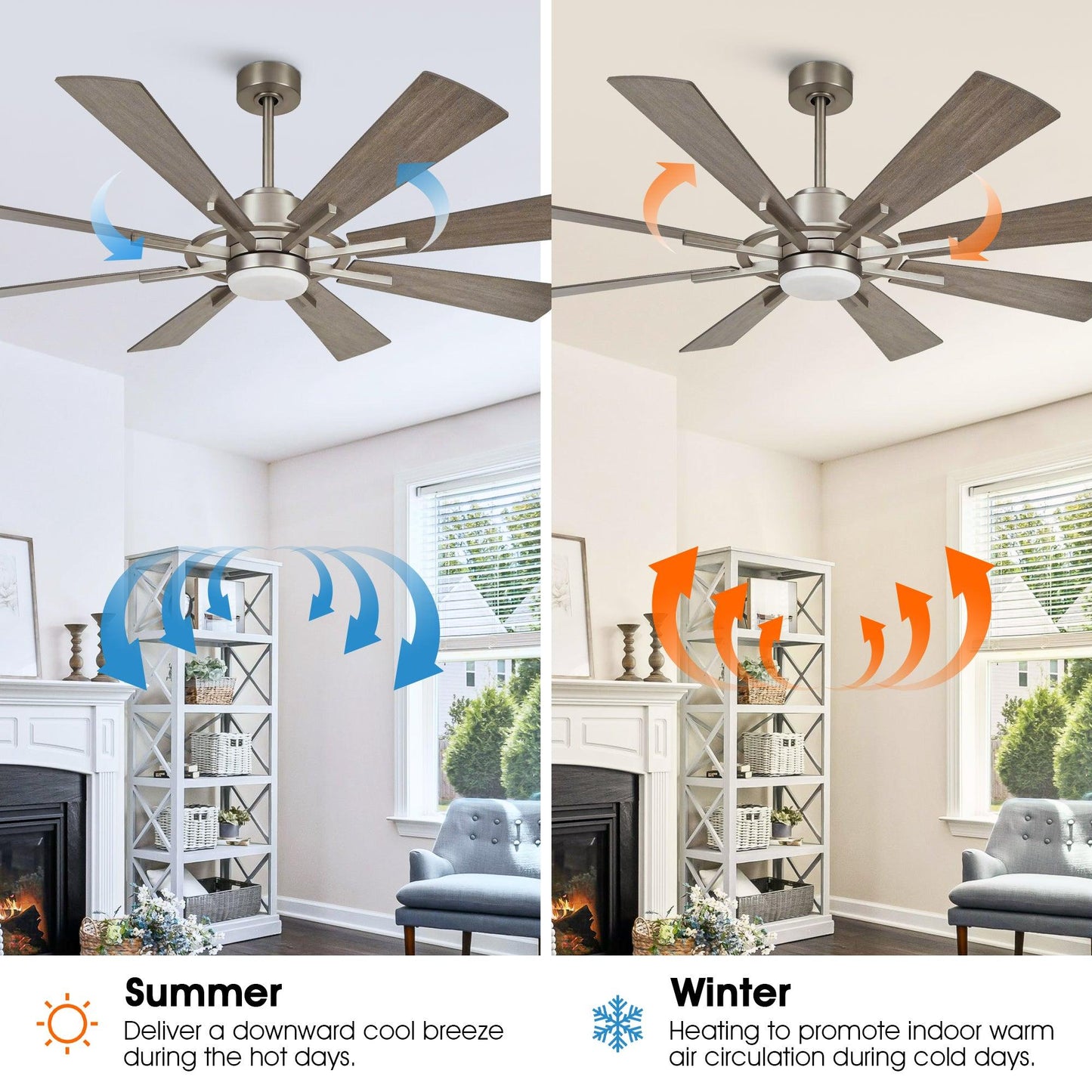 60" Oretha Windmill DC Ceiling Fan with LED Lighting