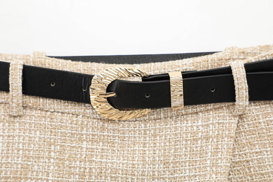 Casual non-stretch new zip-up with belt shorts