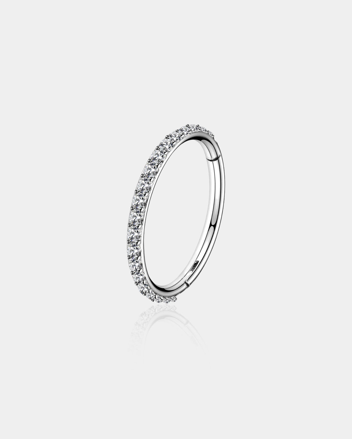 14G CZ Hinged Segment Hoop