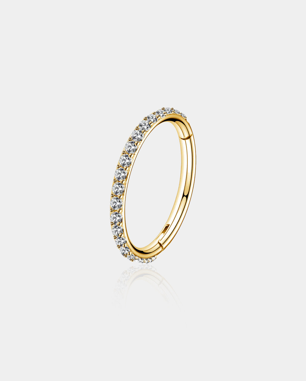 14G CZ Hinged Segment Hoop