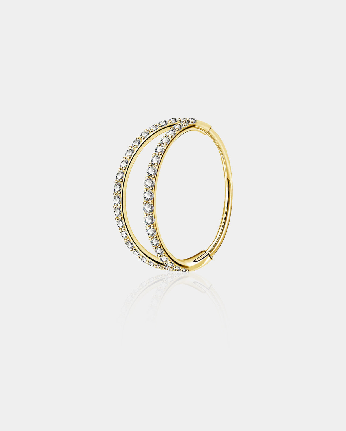 16G CZ Double Hoop Cartilage Ring