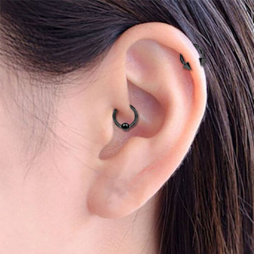 3Pcs Black Septum Ring Pack