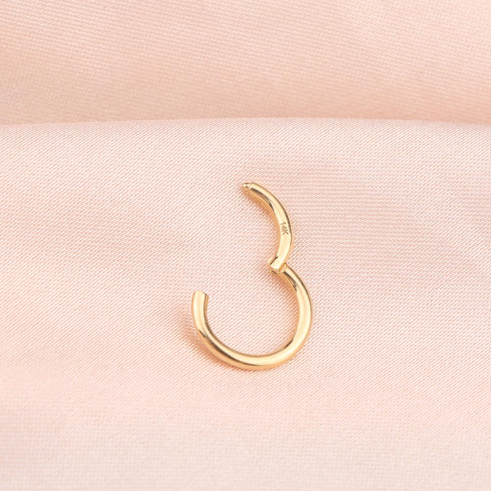 14K Gold Hinged Hoop Cartilage Earring