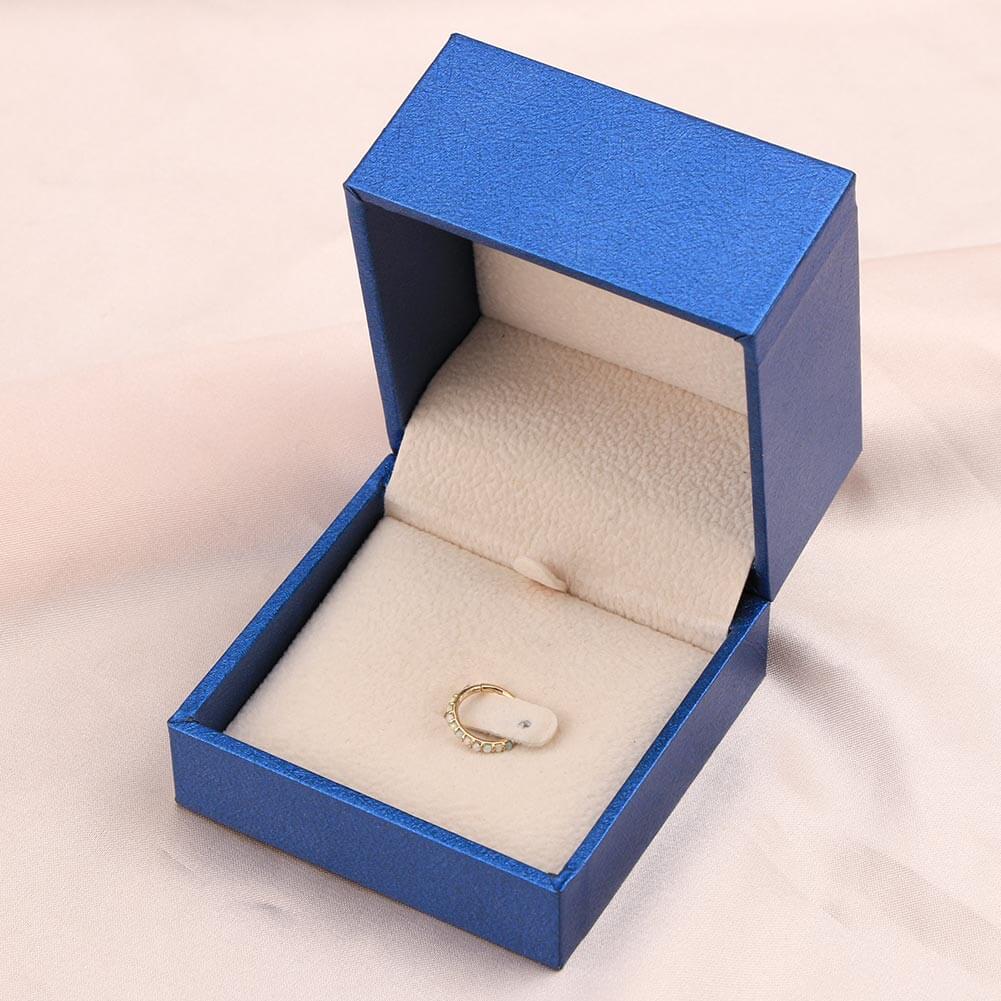14K Gold Side Opal Cartilage Earring