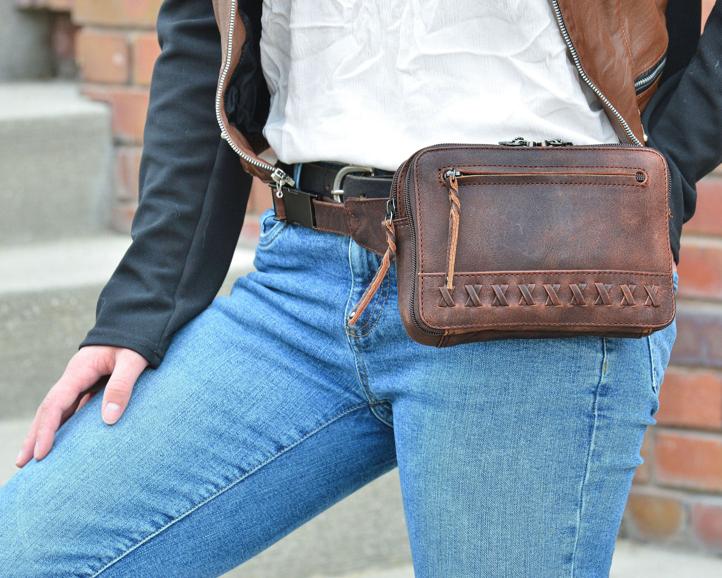 Concealed Carry Kailey Leather Fanny Pack/Sling by Lady Conceal