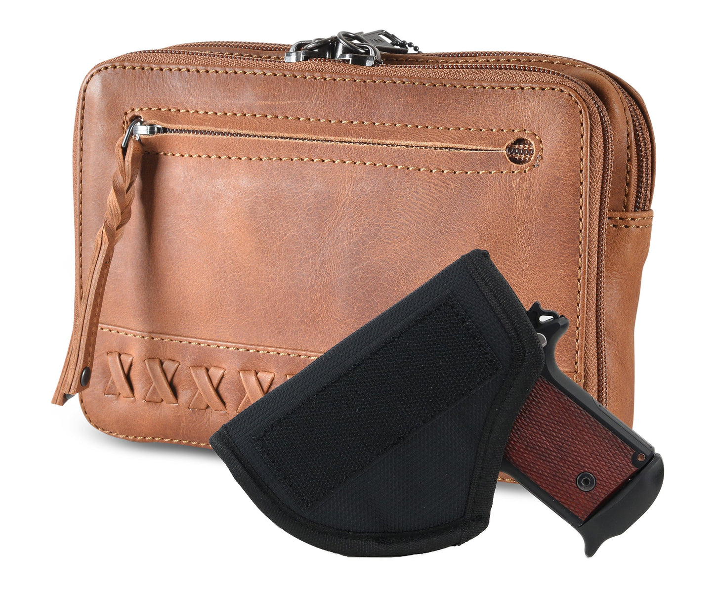 Concealed Carry Kailey Leather Fanny Pack/Sling by Lady Conceal