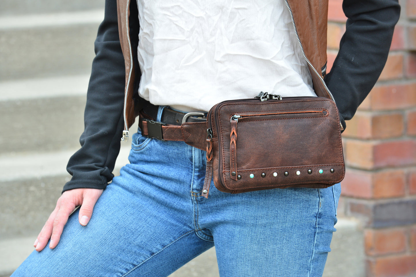 Concealed Carry Kailey Leather Fanny Pack/Sling by Lady Conceal