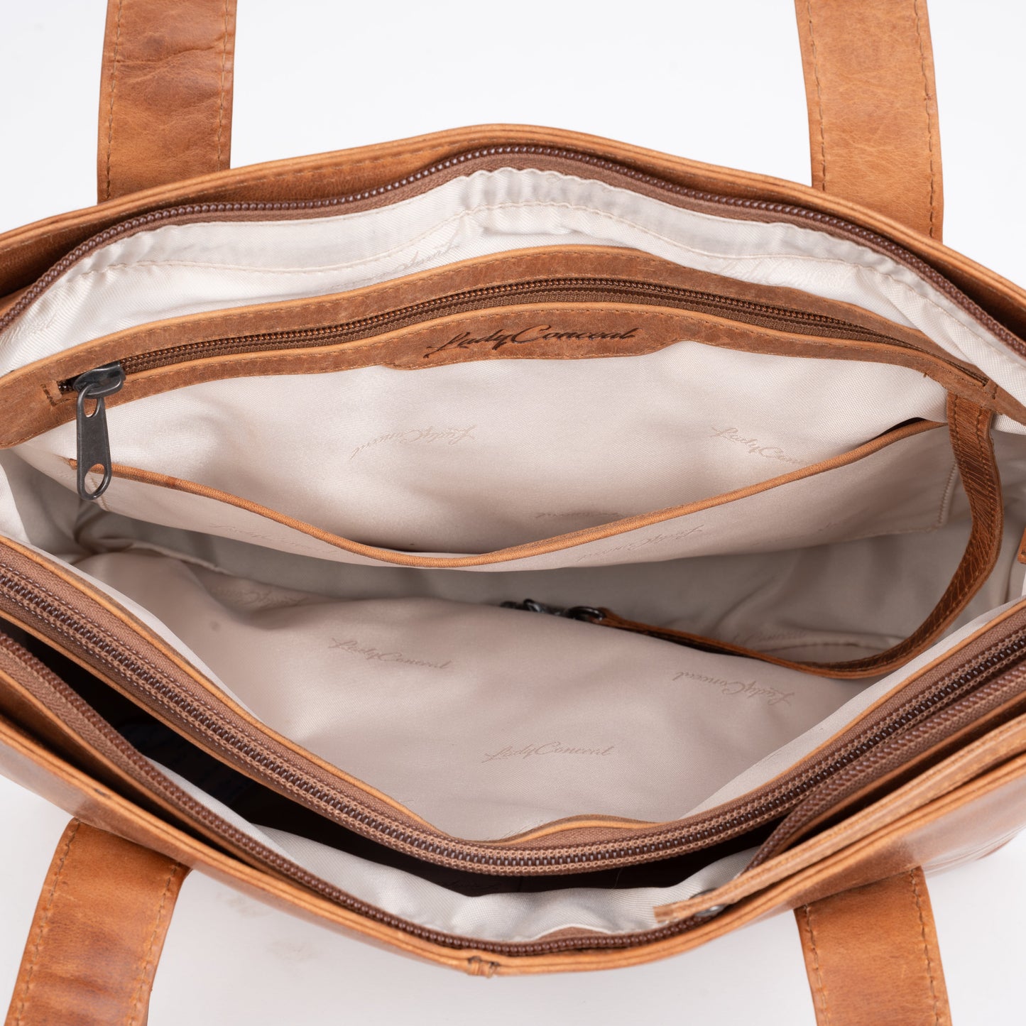 Concealed Carry Reagan Medium Leather Tote by Lady Conceal