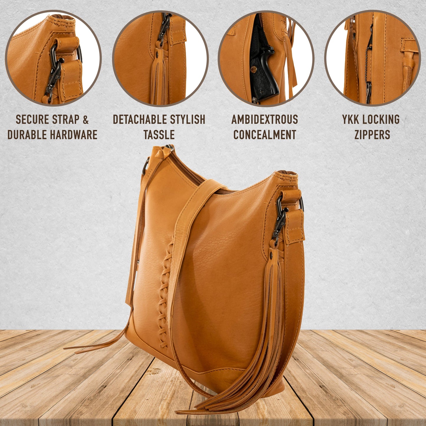 Concealed Carry Purse Blake Leather Crossbody by Lady Conceal