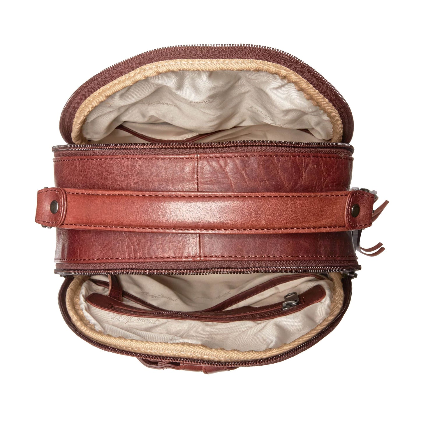 Concealed Carry Sawyer Leather Backpack by Lady Conceal