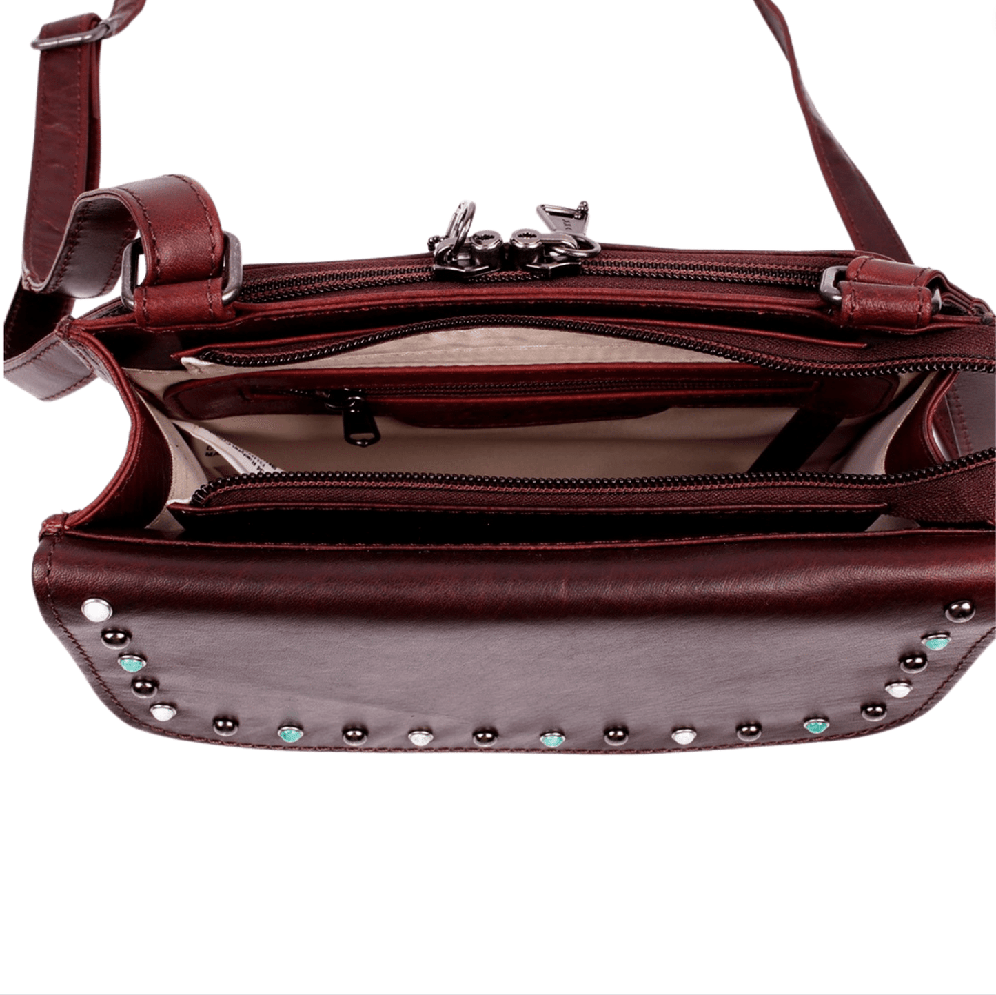 Concealed Carry Raelynn Buffalo Leather Crossbody RFID Organizer by Lady Conceal