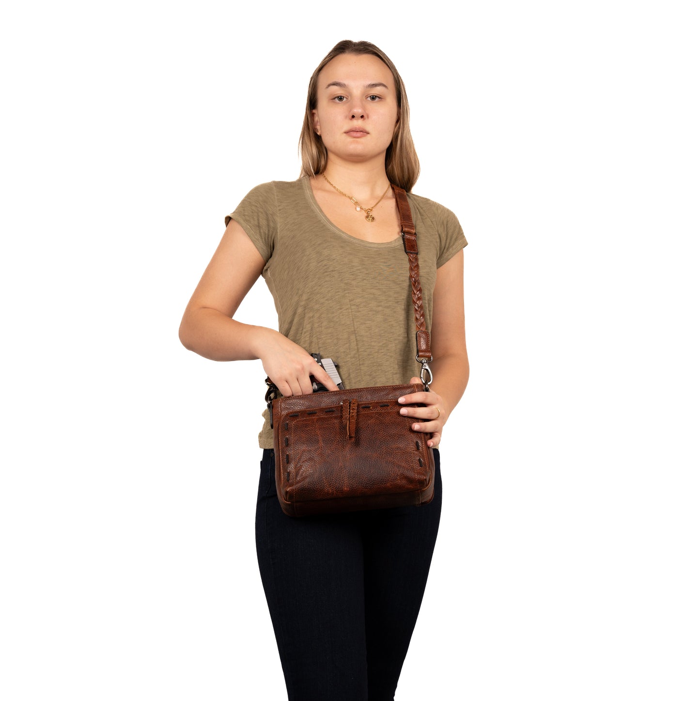 Concealed Carry Zoe Leather Crossbody by Lady Conceal