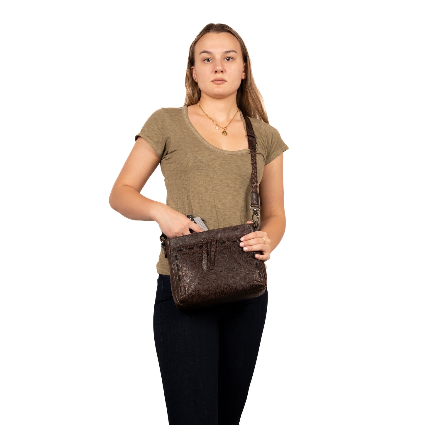 Concealed Carry Zoe Leather Crossbody by Lady Conceal