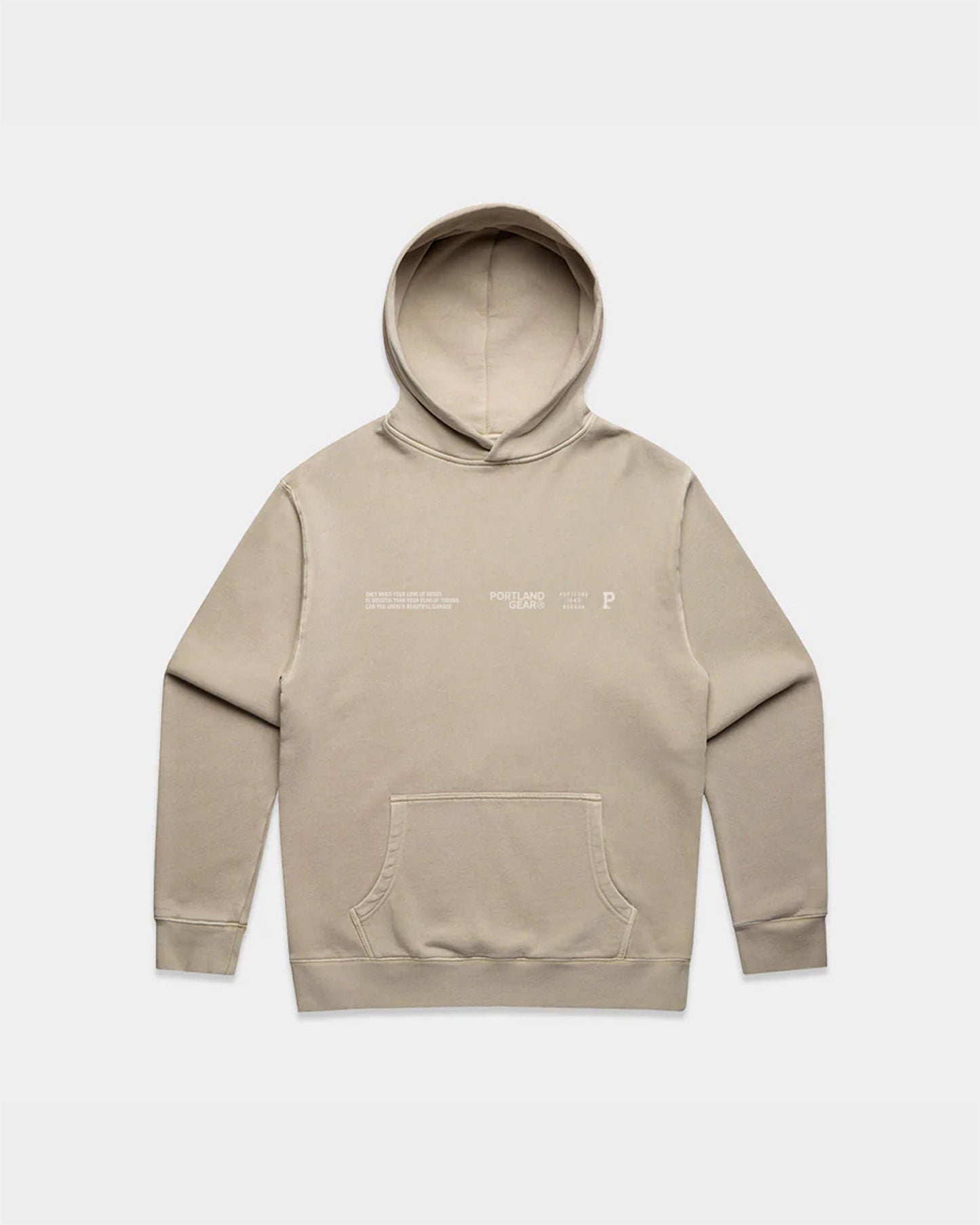 Sueded Slogan Hoodie - Taupe