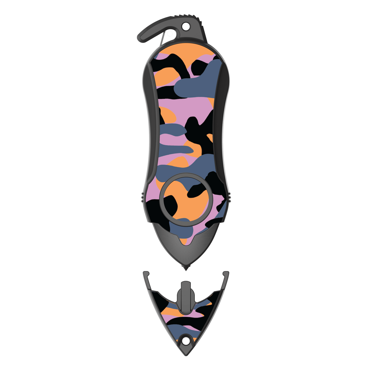 Stinger Personal Safety Alarm Keychain Emergency Tool: Siren Alarm, Seat Belt Cutter, Glass Breaker (Camouflage Purple)