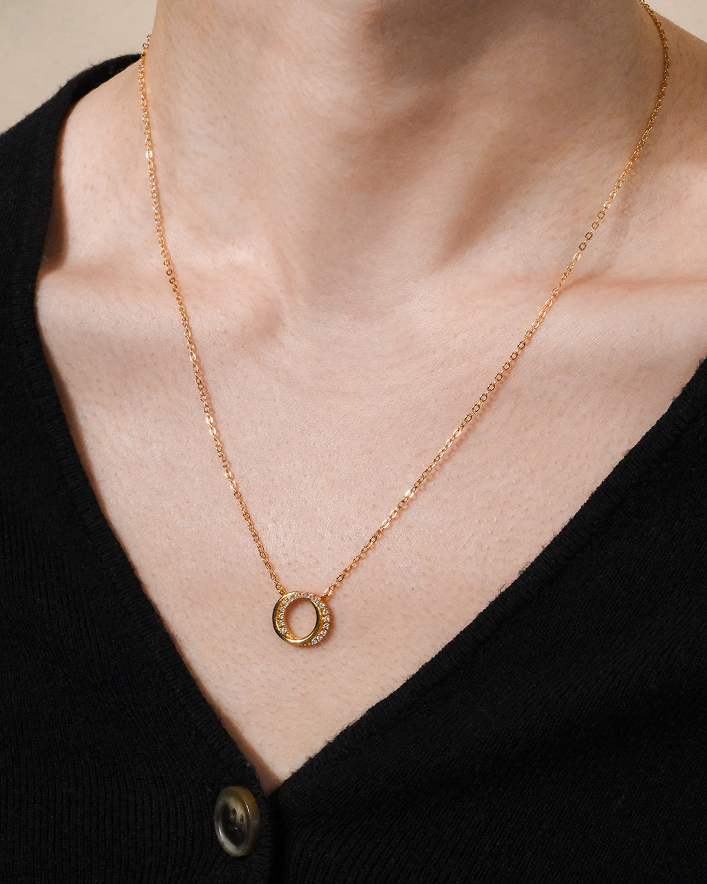 Sterling Silver CZ Interlocking Circle Pendant