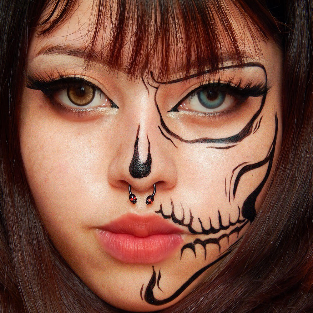 2PCS Skull Head Horseshoe Septum Ring