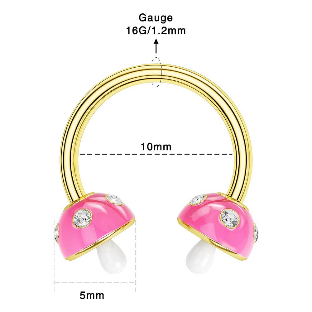 3D Mushroom Internally Threaded Septum Ring