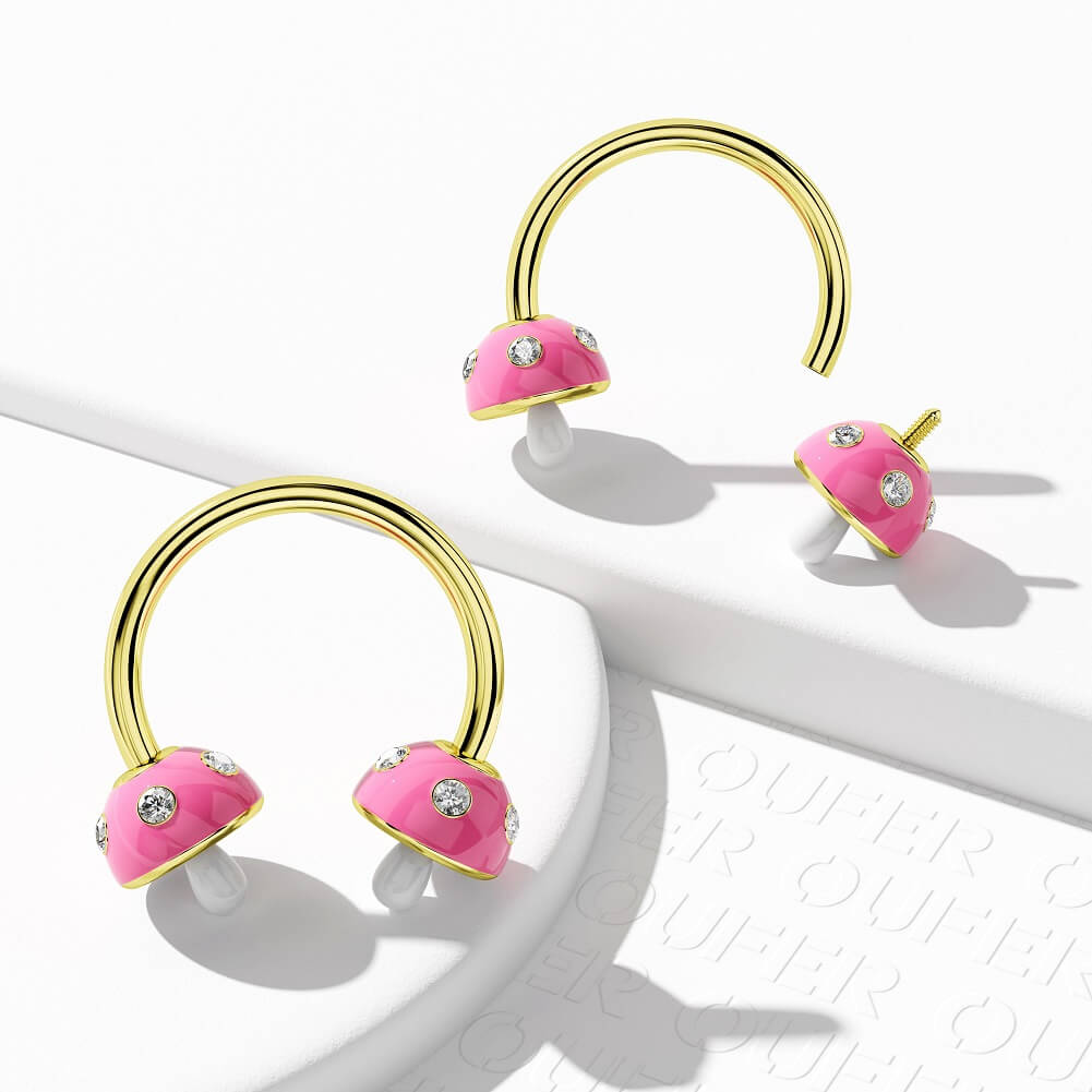 3D Mushroom Internally Threaded Septum Ring