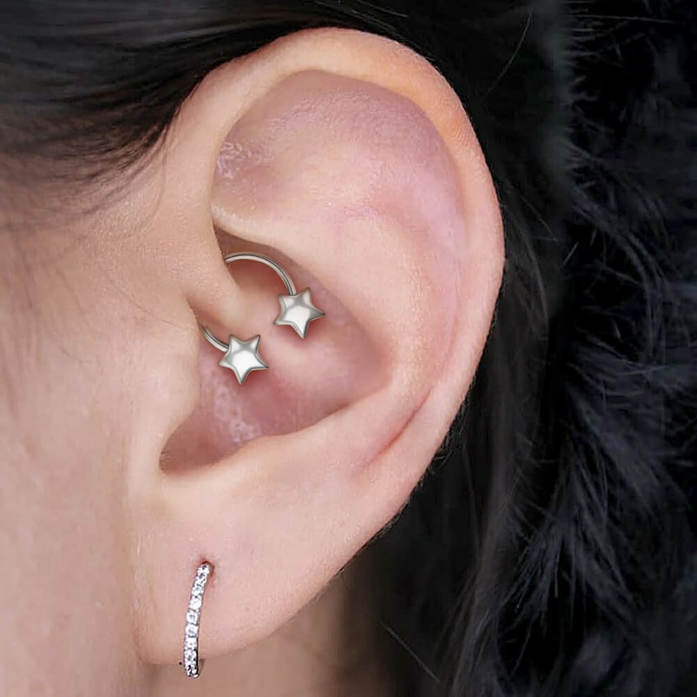 3D Star Horseshoe Septum Ring