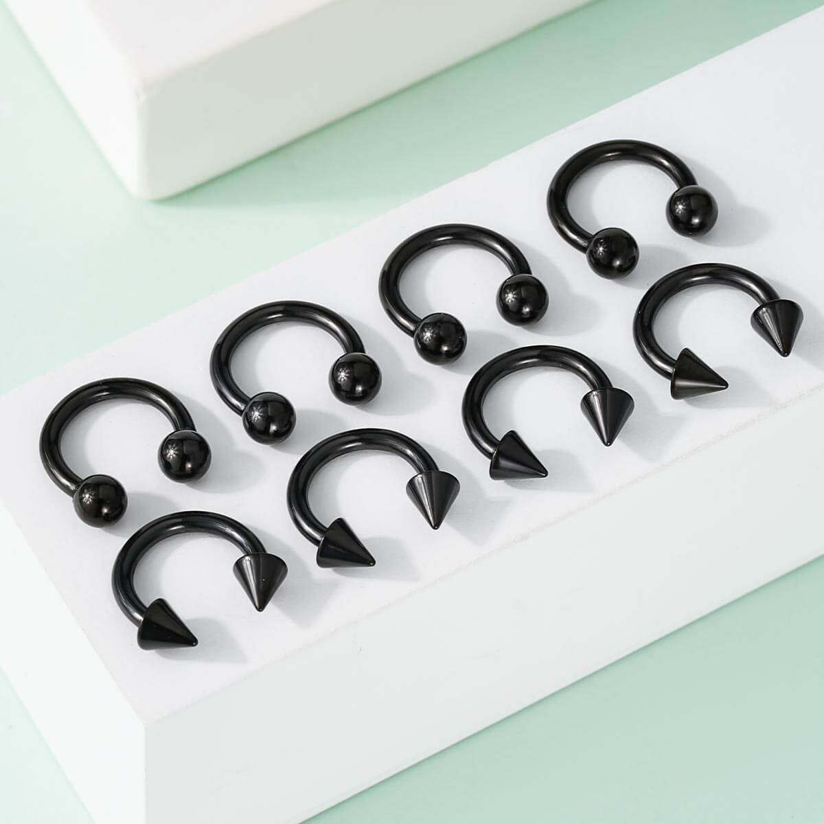 8Pcs Basic Horseshoe Septum Ring Set