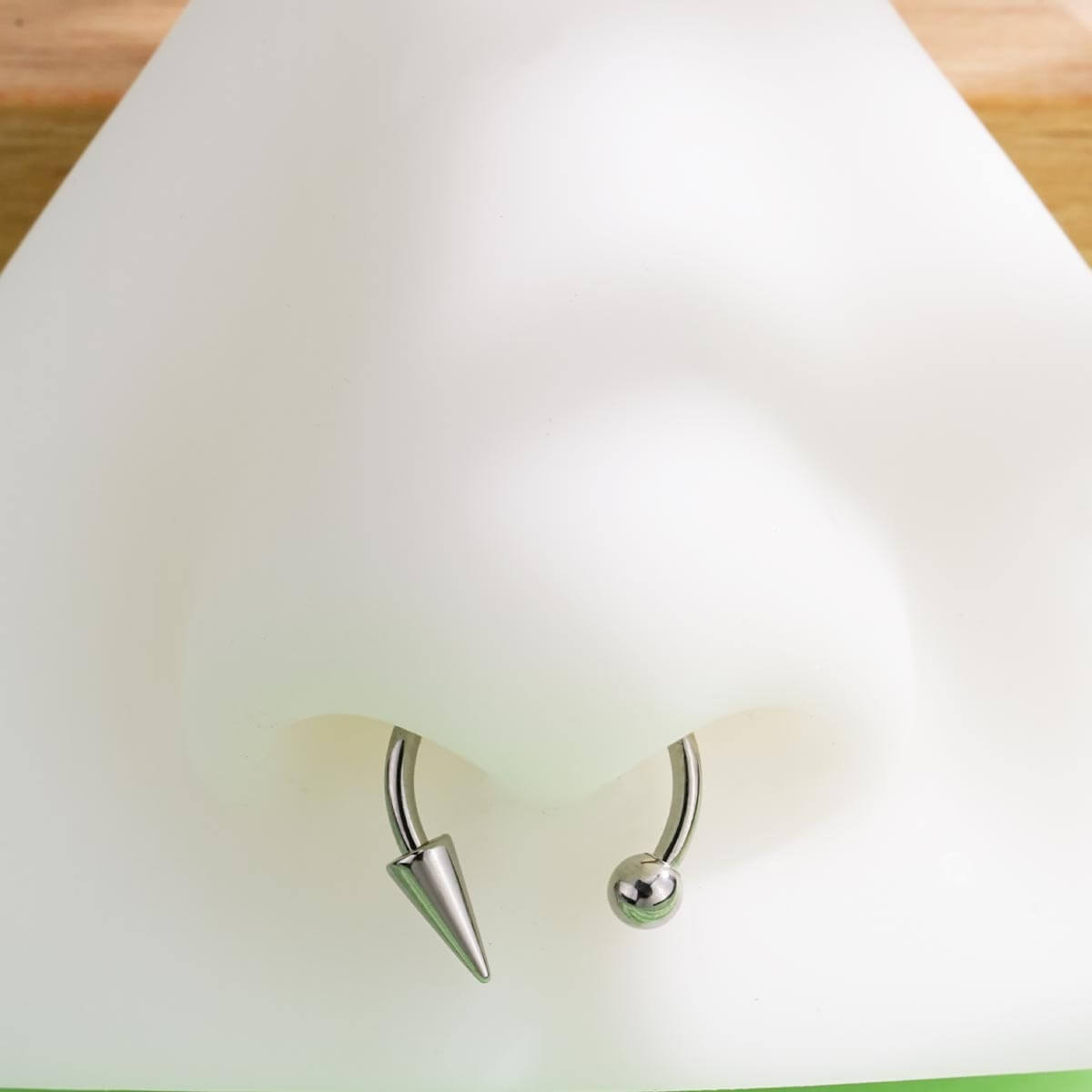 4PCS Spike and Ball Ends Horseshoe Septum Ring Set