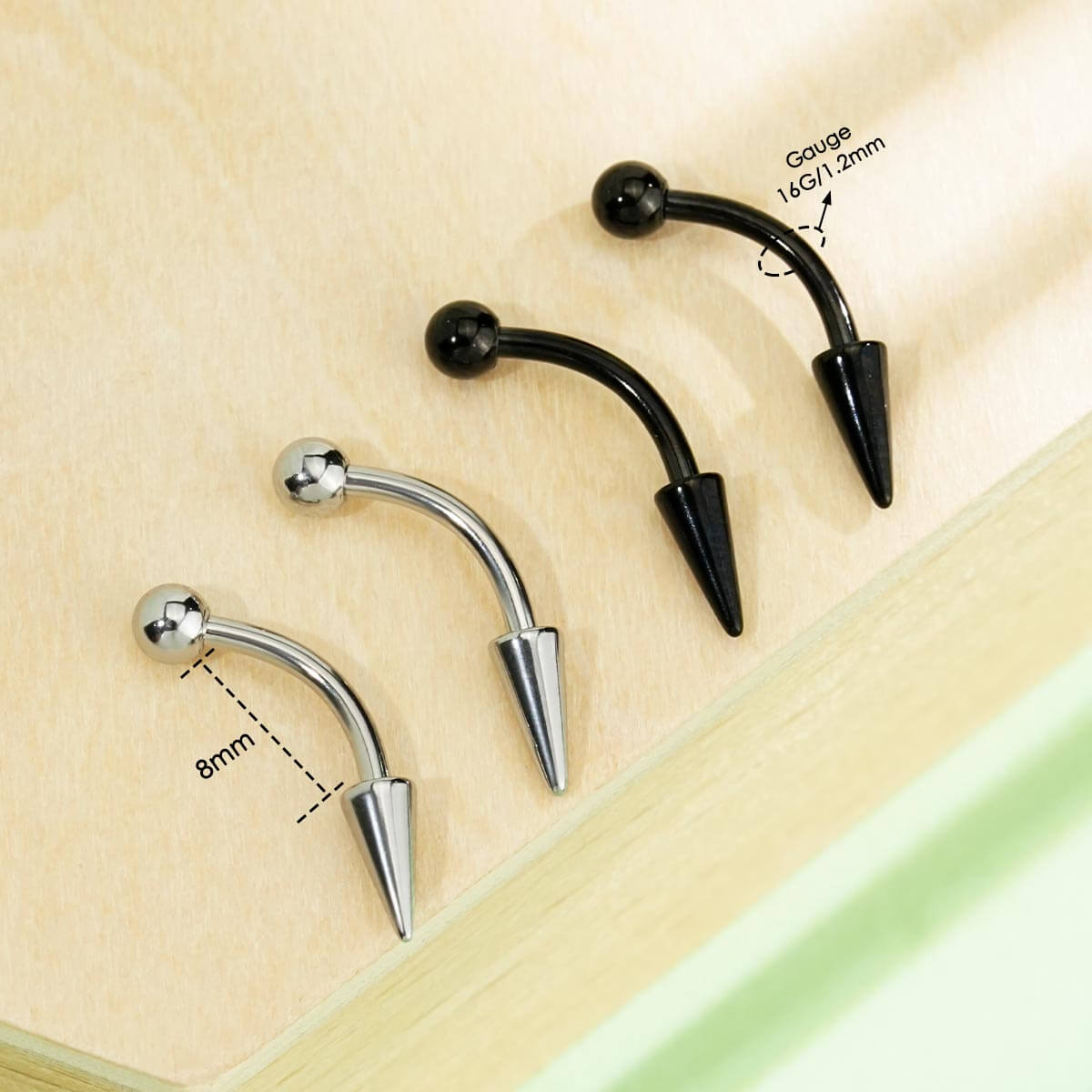 4PCS Spike Eyebrow Ring