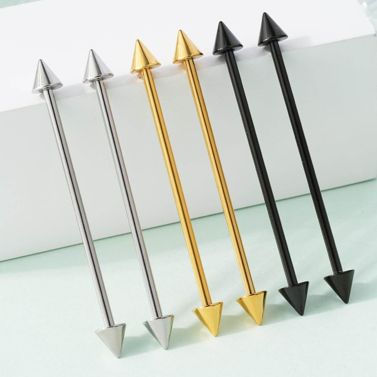 6PCS Spike Industrial Barbell Set