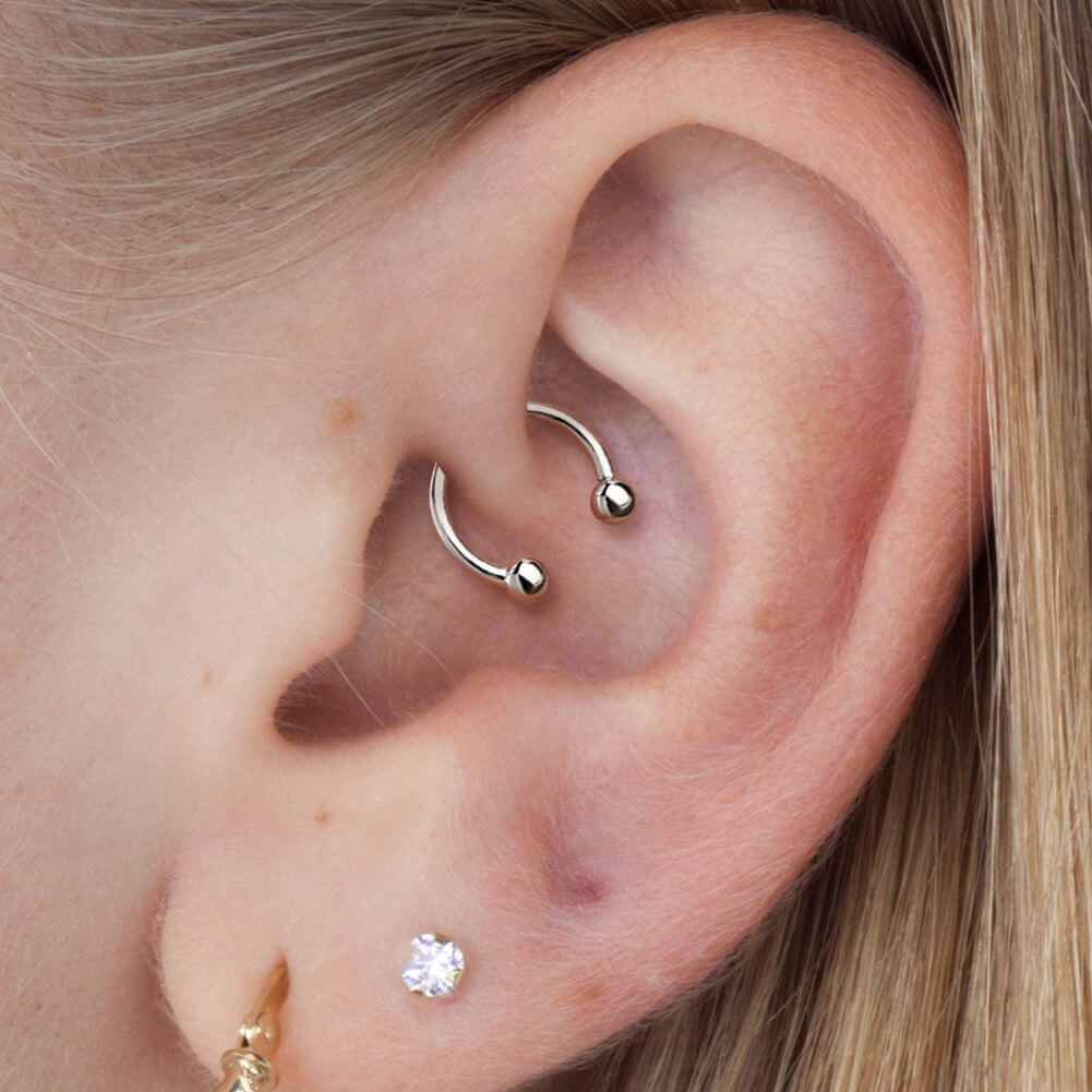 14K White Gold Internally Threaded Horseshoe Septum Ring