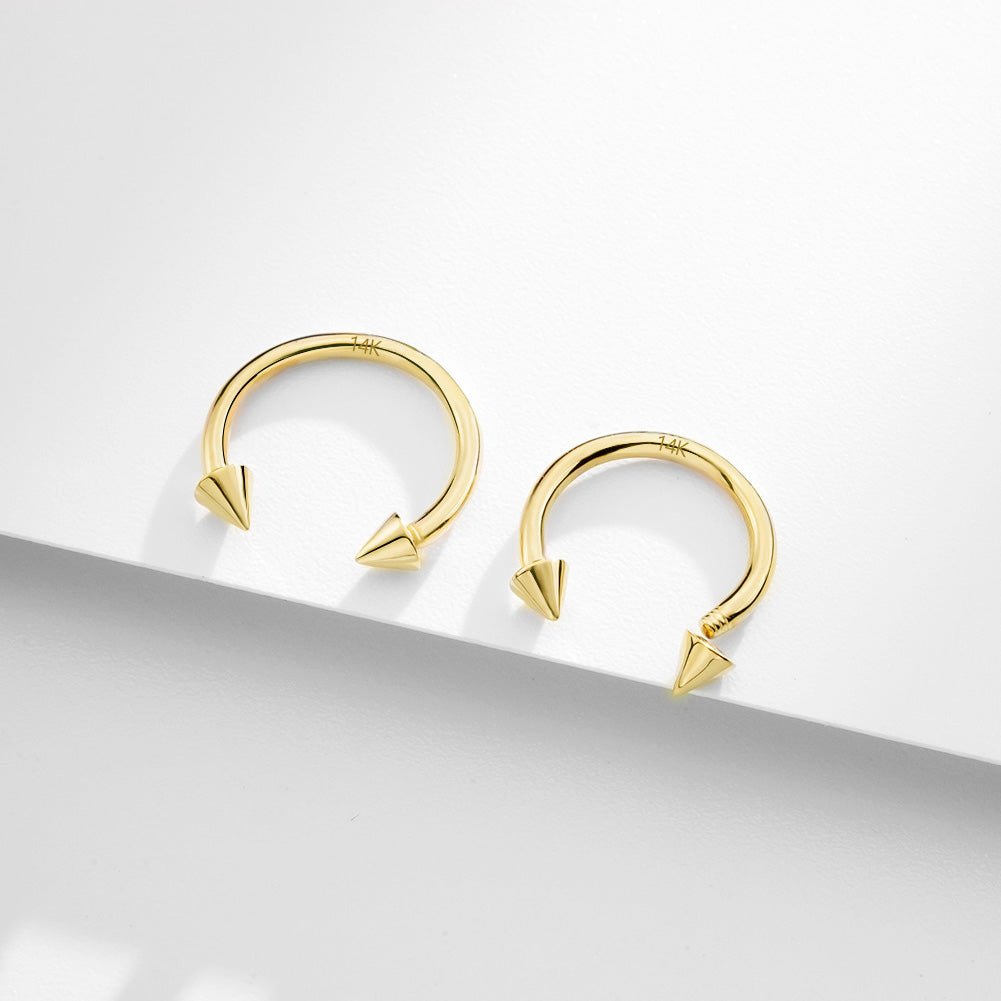 14k Gold Spike Horseshoe Septum Ring