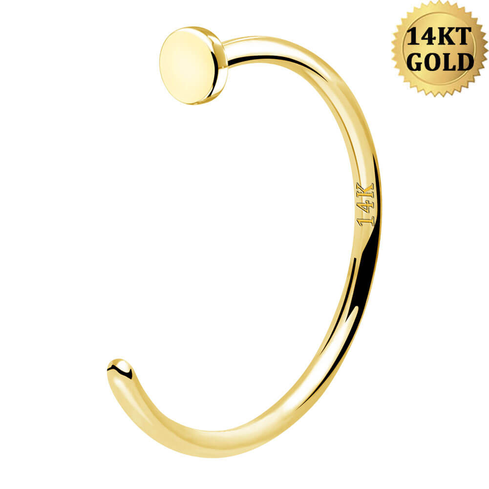 14K Gold Half Hoop Nose Ring