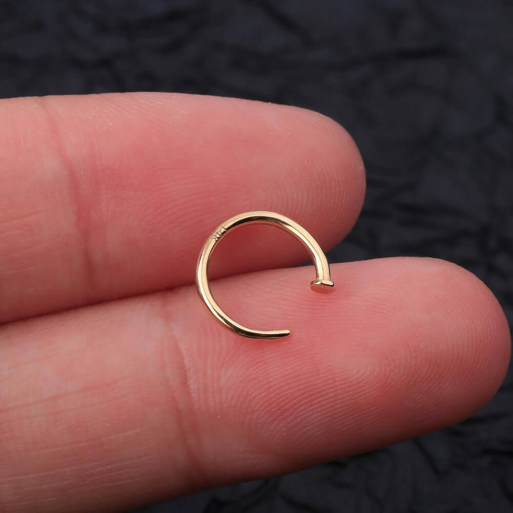 14K Gold Half Hoop Nose Ring