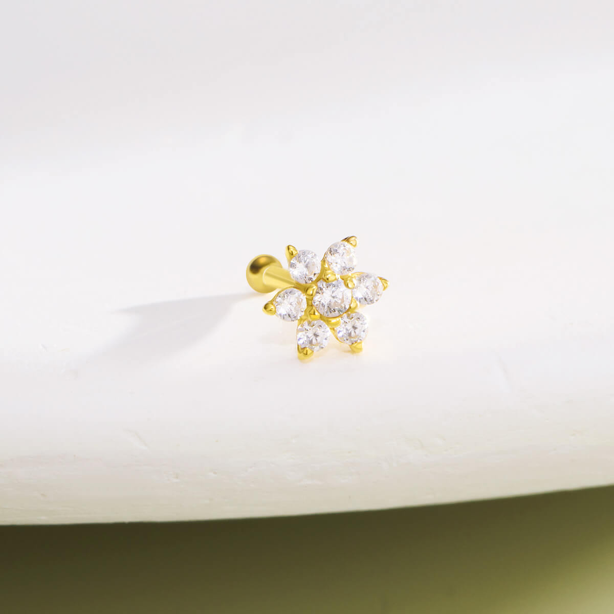 14K Gold Flower Top Nose Bone Stud