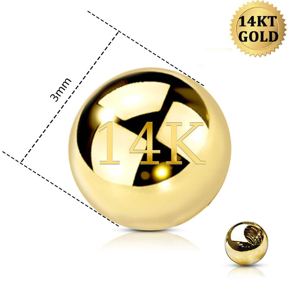 14K Gold Septum Ring Replacement Ball