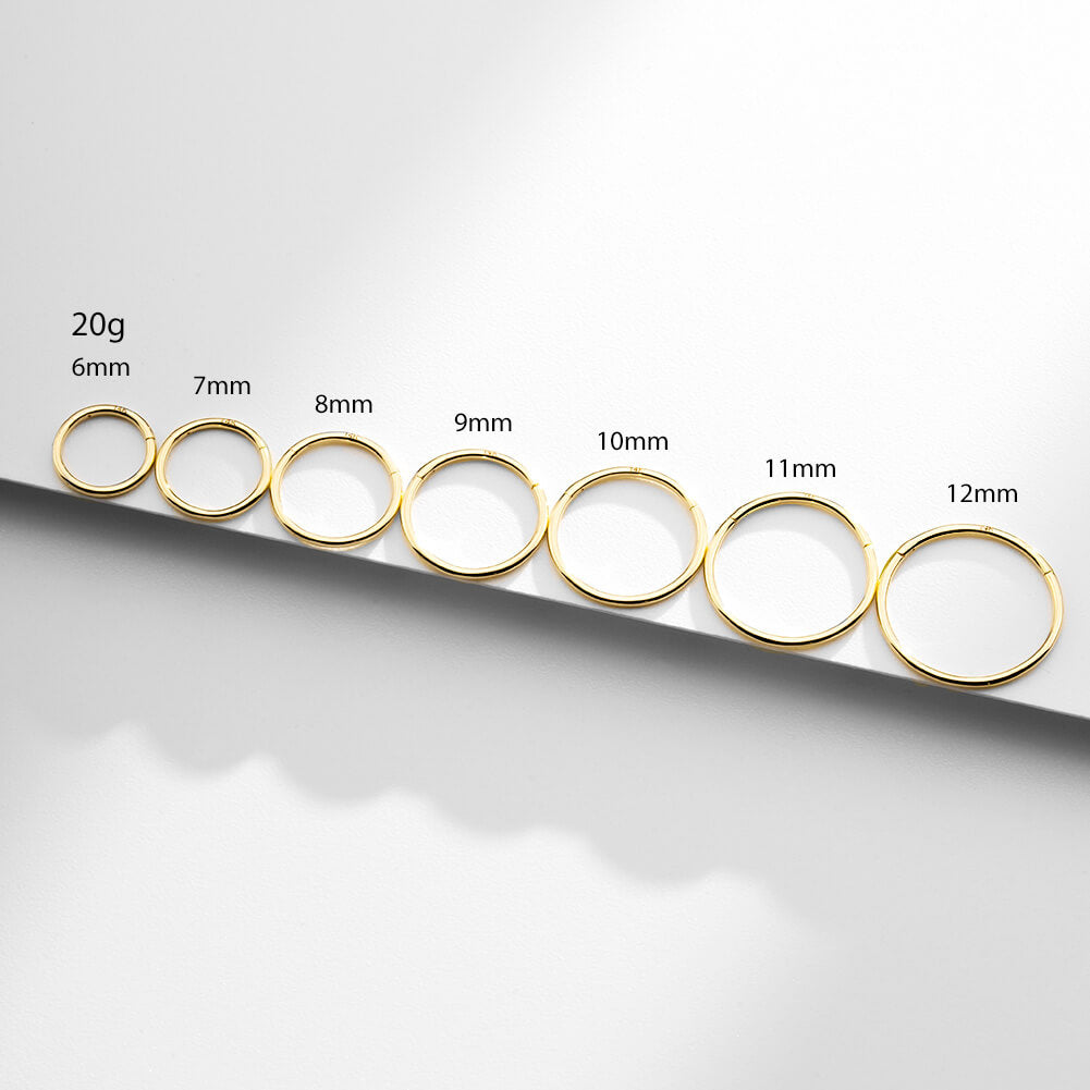 20G 14K Gold Minimalist Segment Nose Hoop
