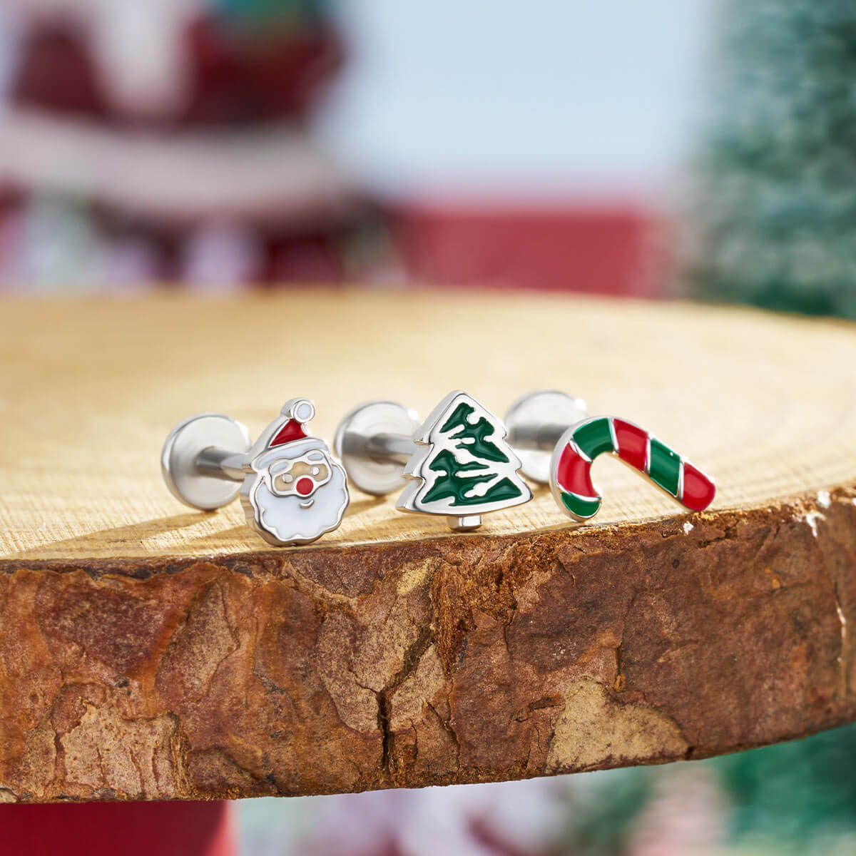 3PCS Candy Tree Internally Threaded Cartilage Studs