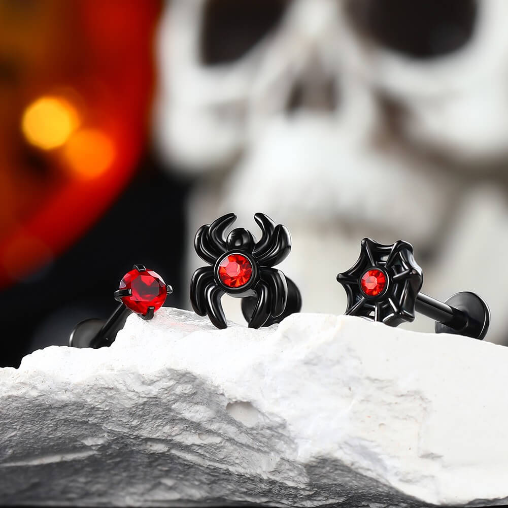 3PCS Spider Internally Threaded Helix Studs