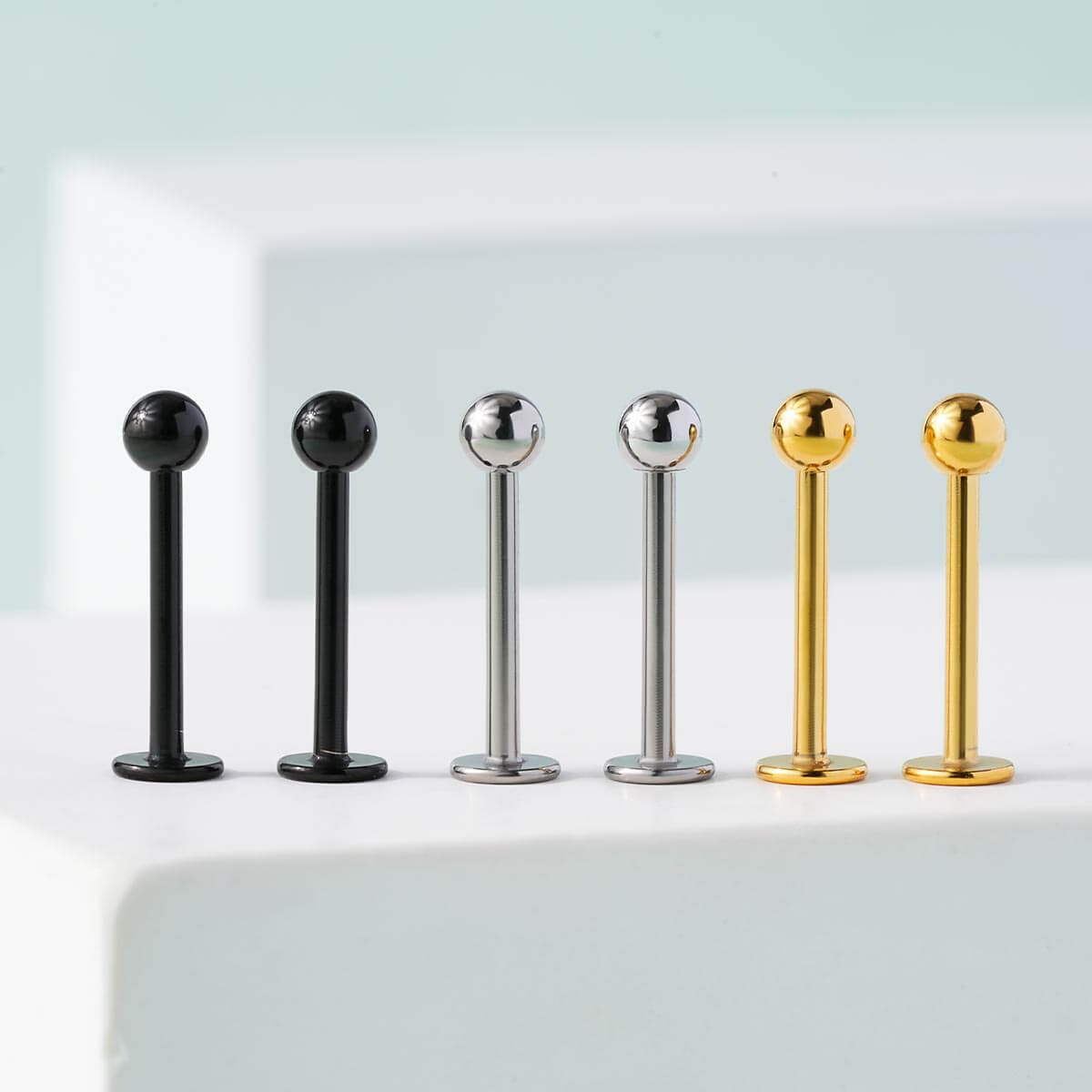 6PCS Ball Lip Ring Set