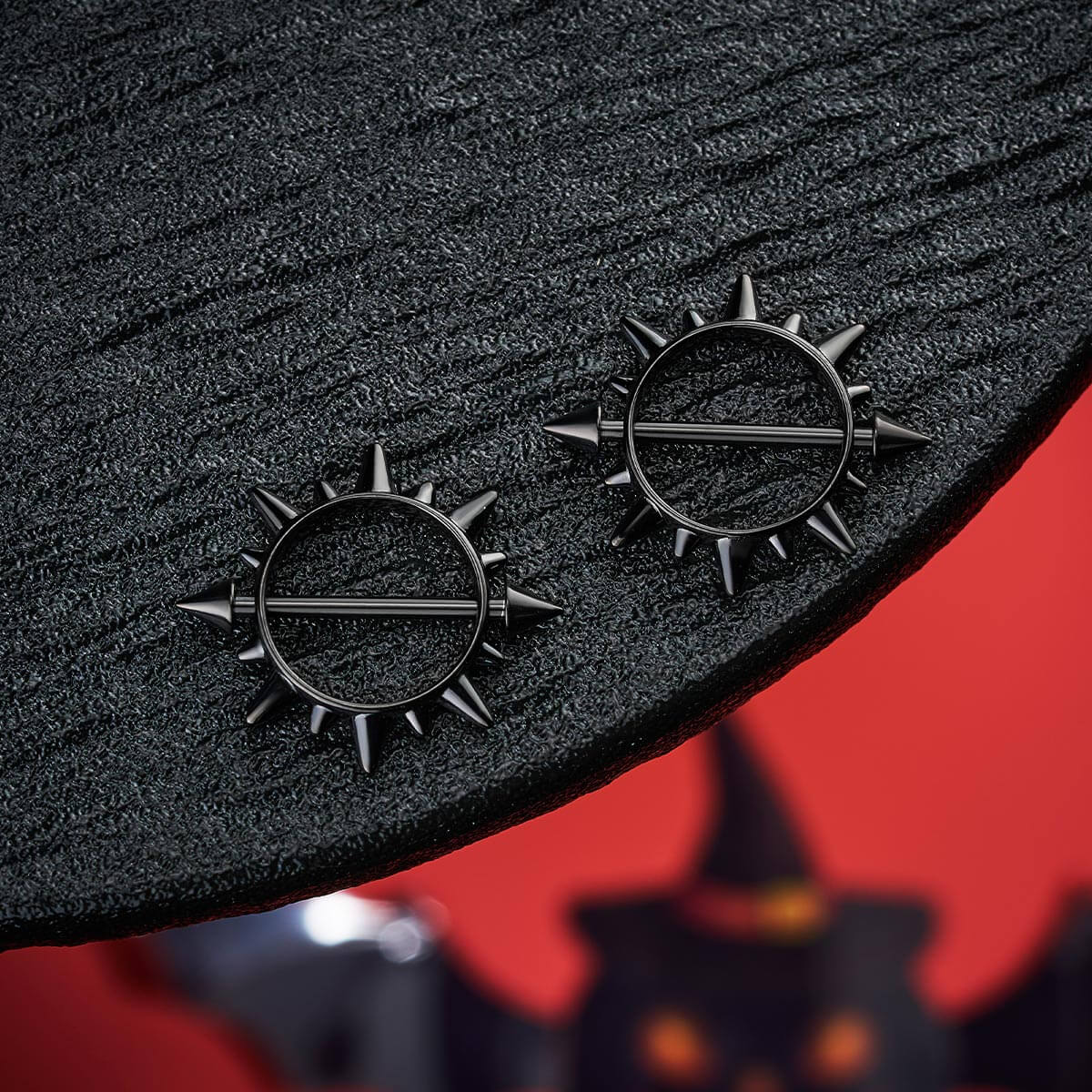 2PCS Spike Circle Nipple Ring Set