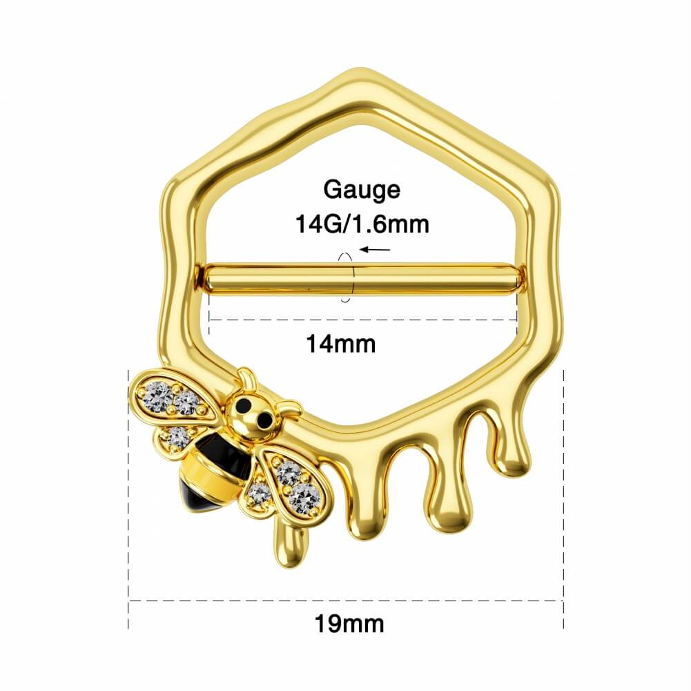 2PCS Honeycomb & Bee Nipple Clicker Shield