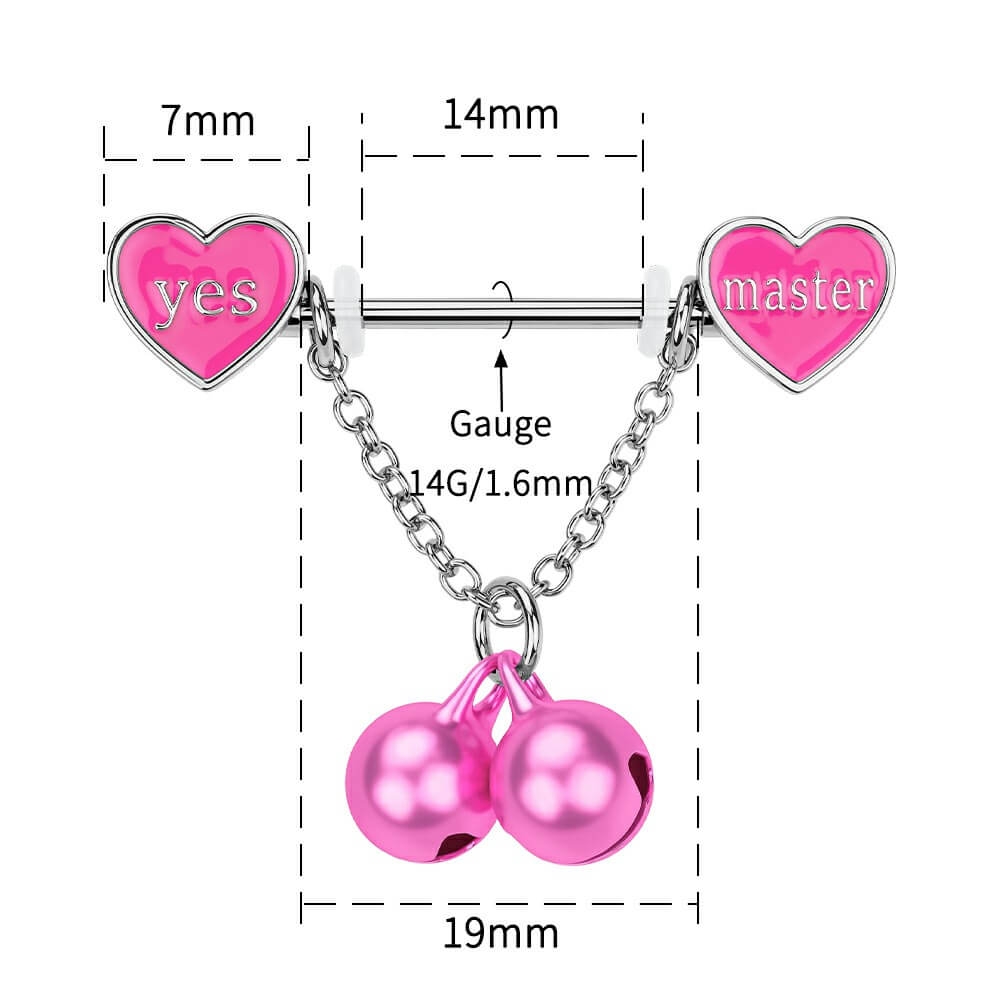 4PCS Flirting Words Nipple Piercing Ring