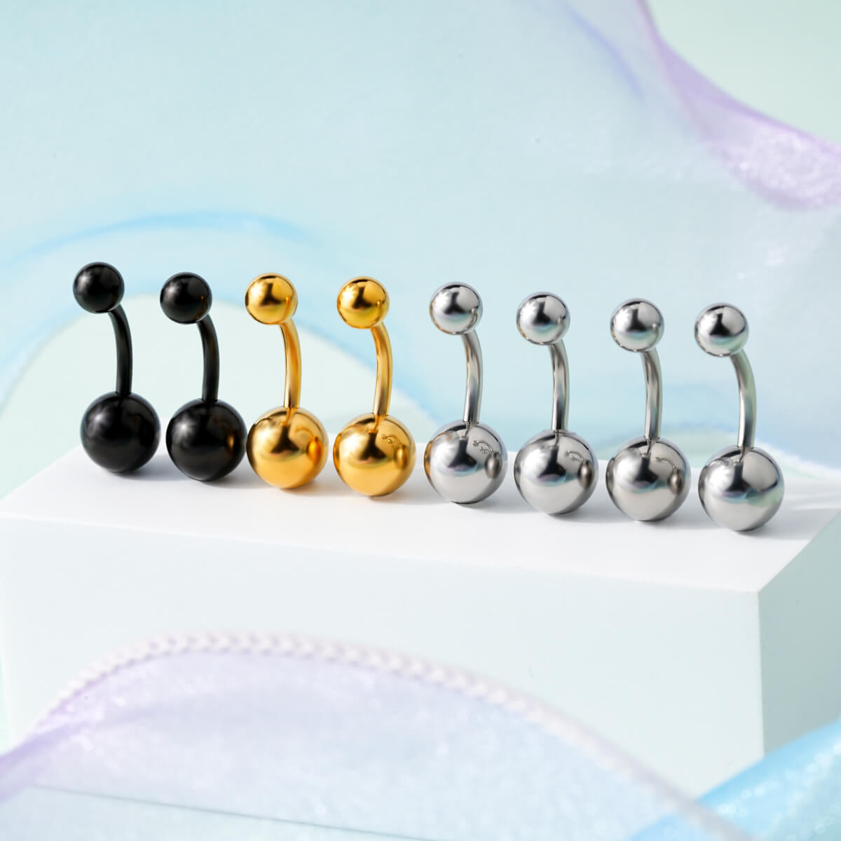 8PCS Classic Ball Belly Rings