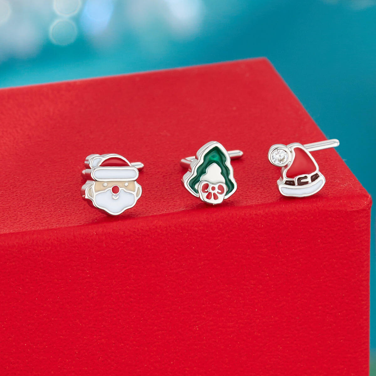 3PCS Christmas Santa/Hat/Tree Nose Studs Pack